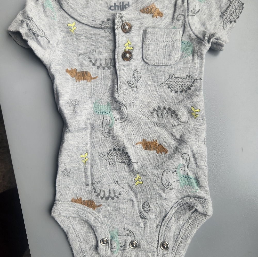 Carter's Gray Dinosaur Print Bodysuit